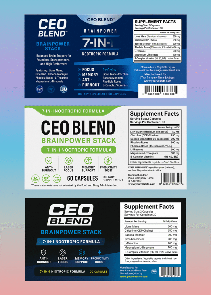 Supplements Label Design
