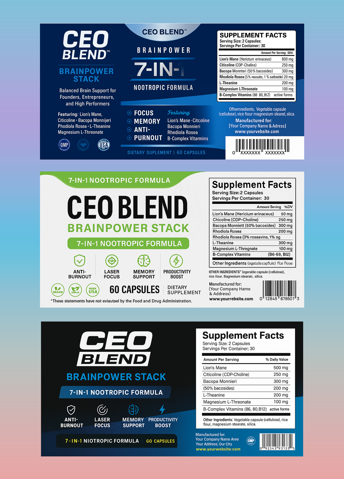 Supplements Label Design