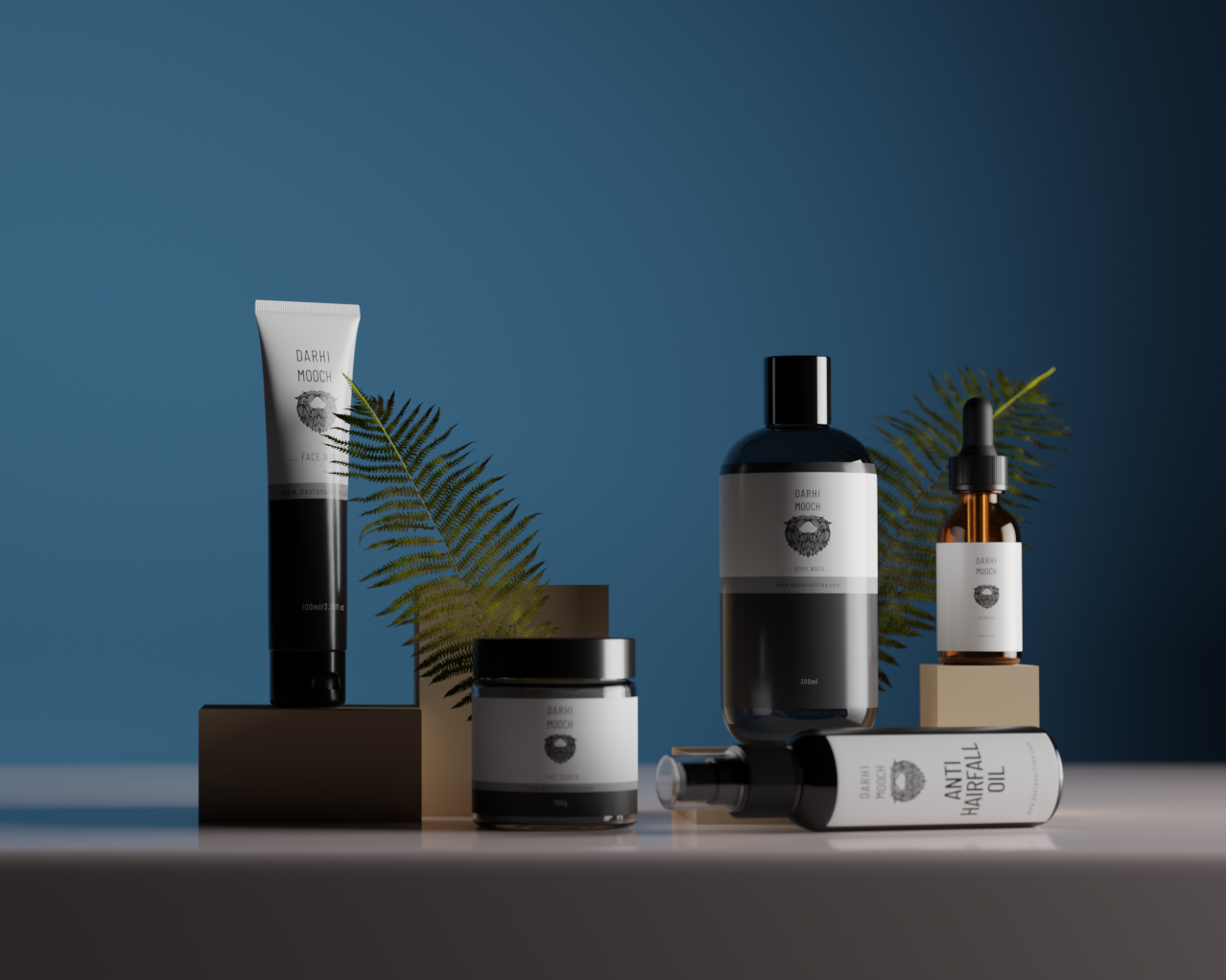 brand packaging design | Premium packaging system on a gradient background showing claim hierarchy.